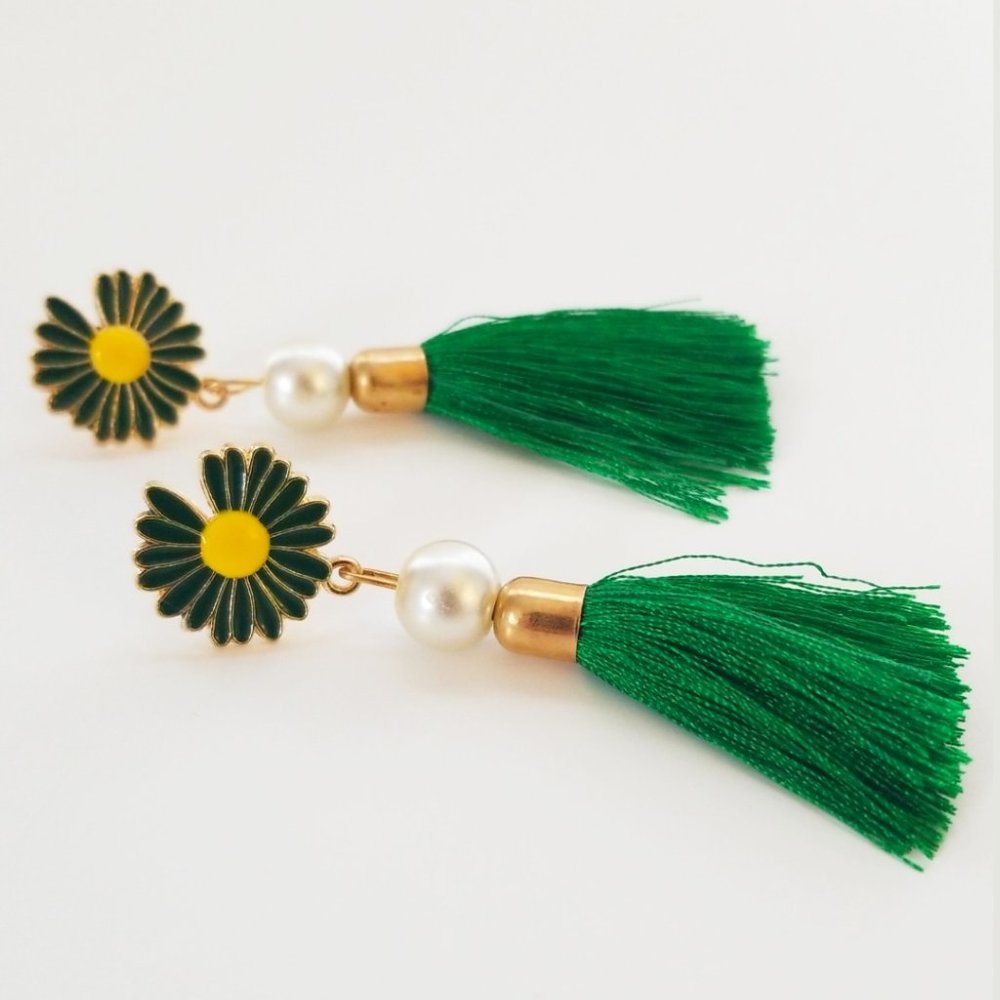 Flower Tassel Earrrings